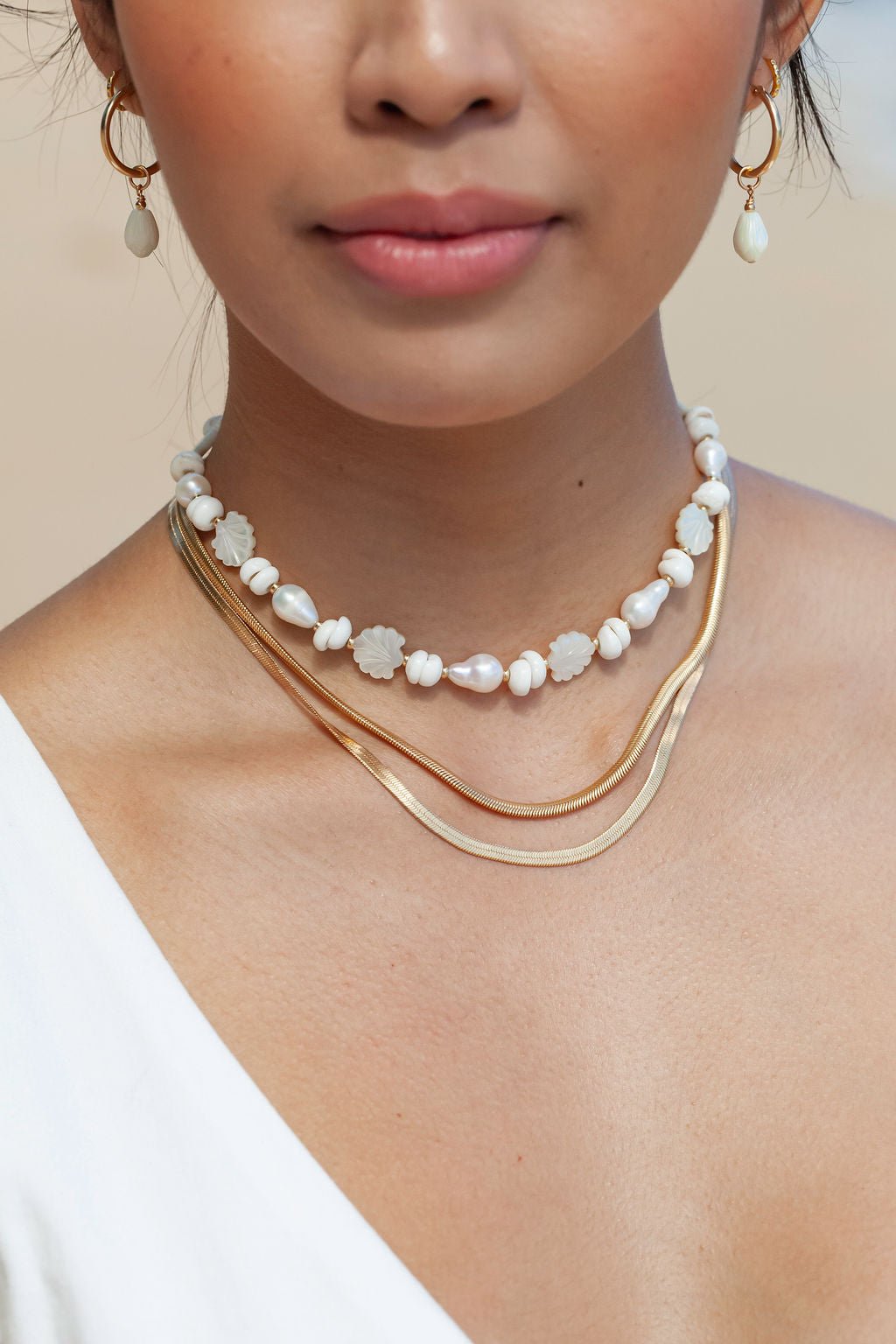 18kt Gold Filled Thick Flat Snake Chain Necklace - Nui