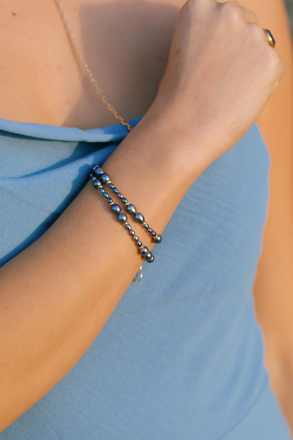 Peacock Pearl Bead Bracelet - Hiwahiwa