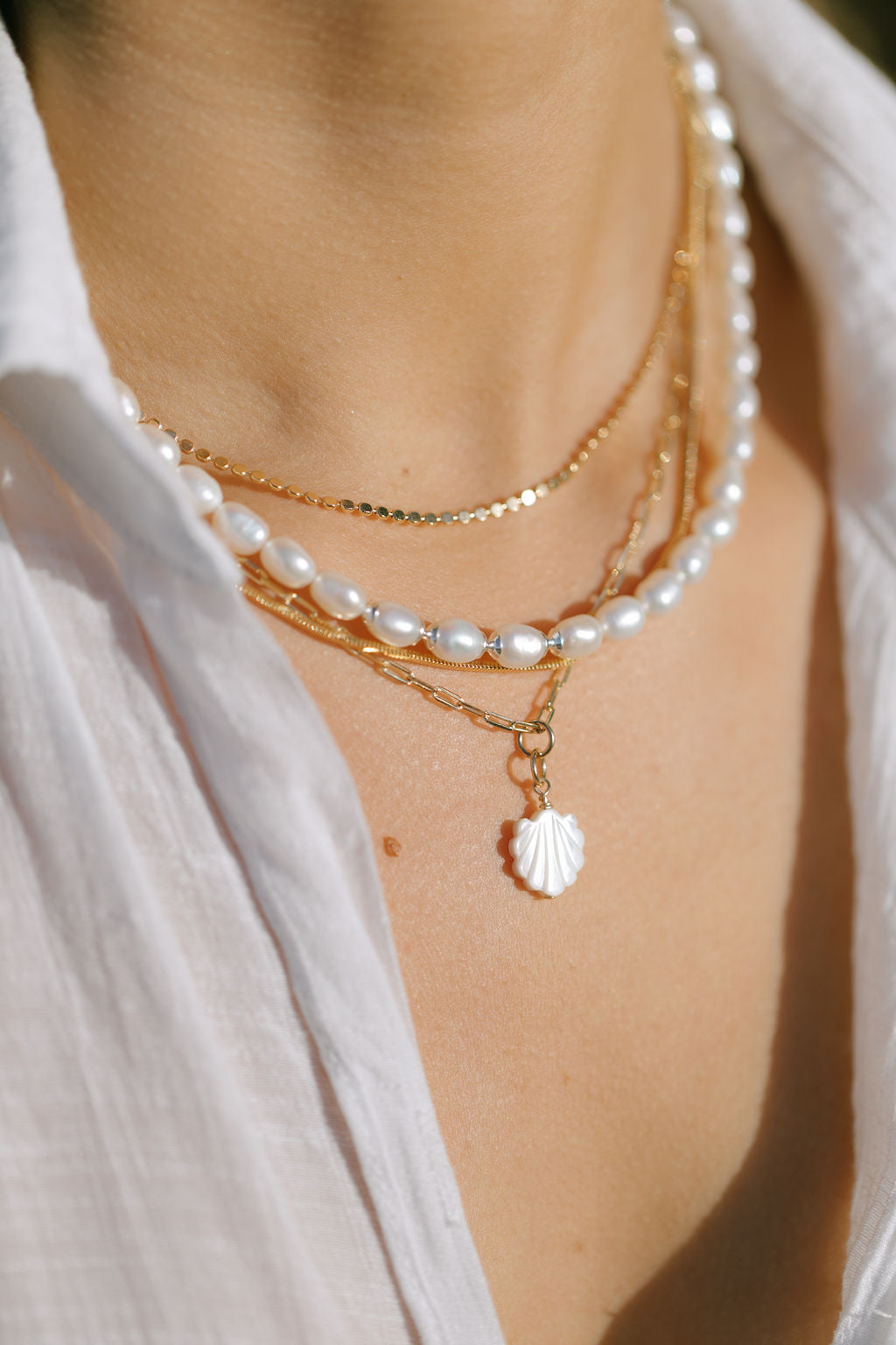 Gold Flat Dot Chain Necklace - Makali'i