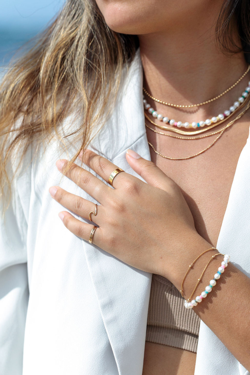 Dot Dash Gold Chain Necklace - Kaulana