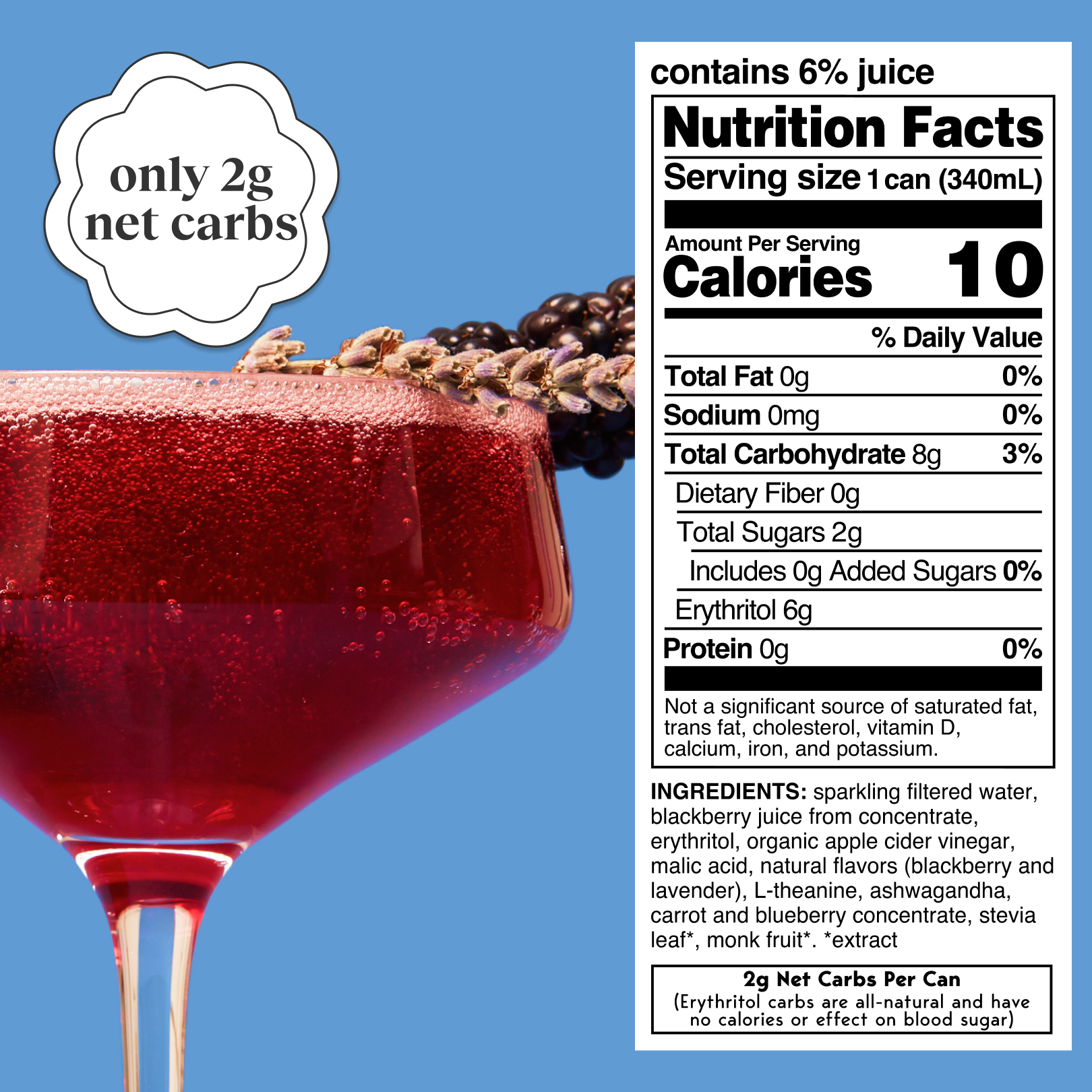 blackberry lavender (botanical soda | 24 pack)