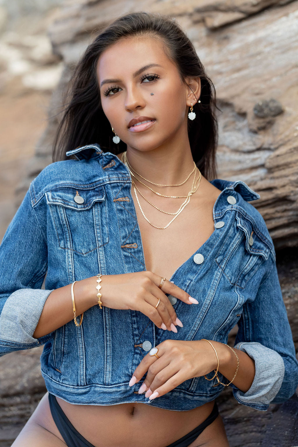 Gold Flat Dot Chain Necklace - Makali'i