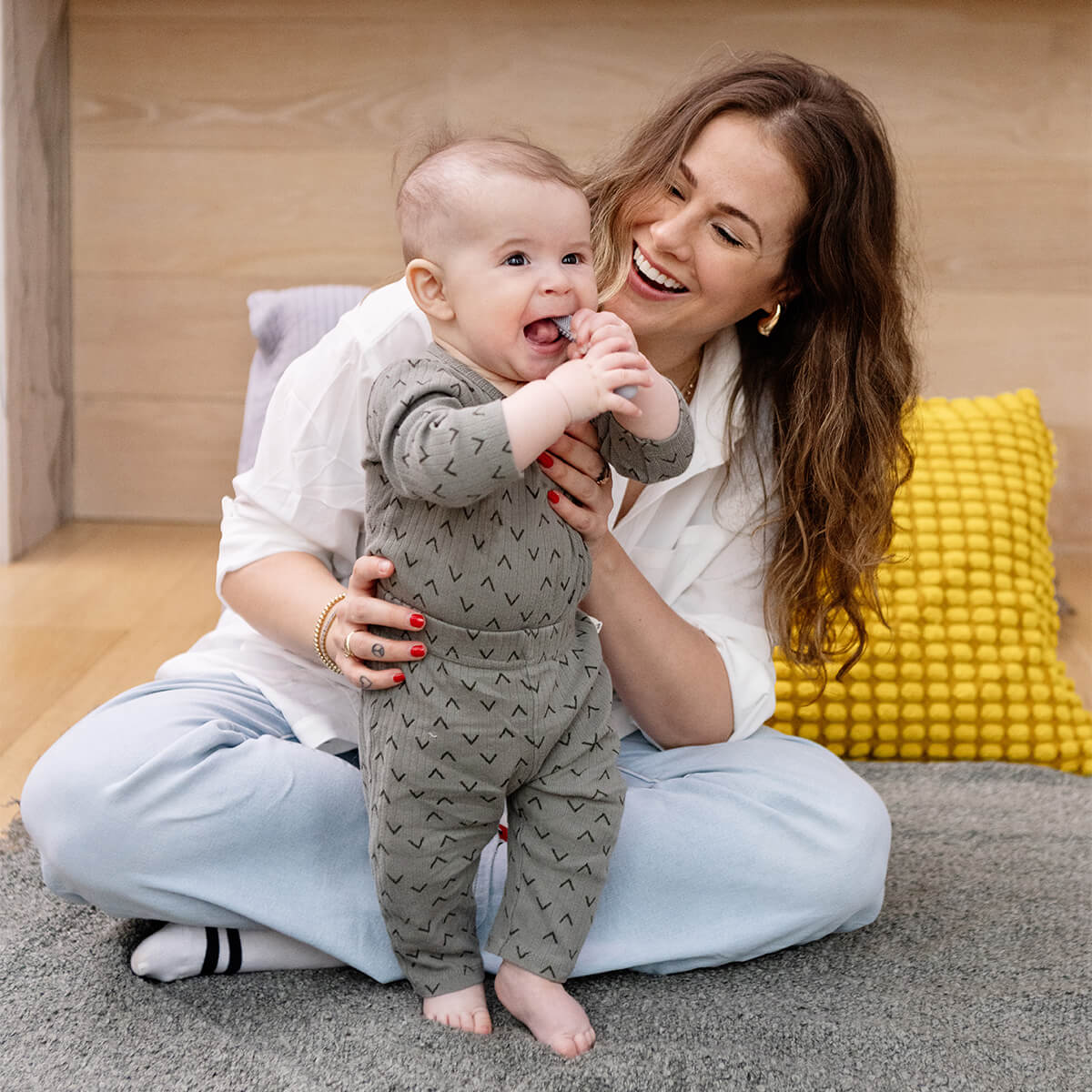 Baby-Led™ Toothbrush + Tongue Depressor in Pewter