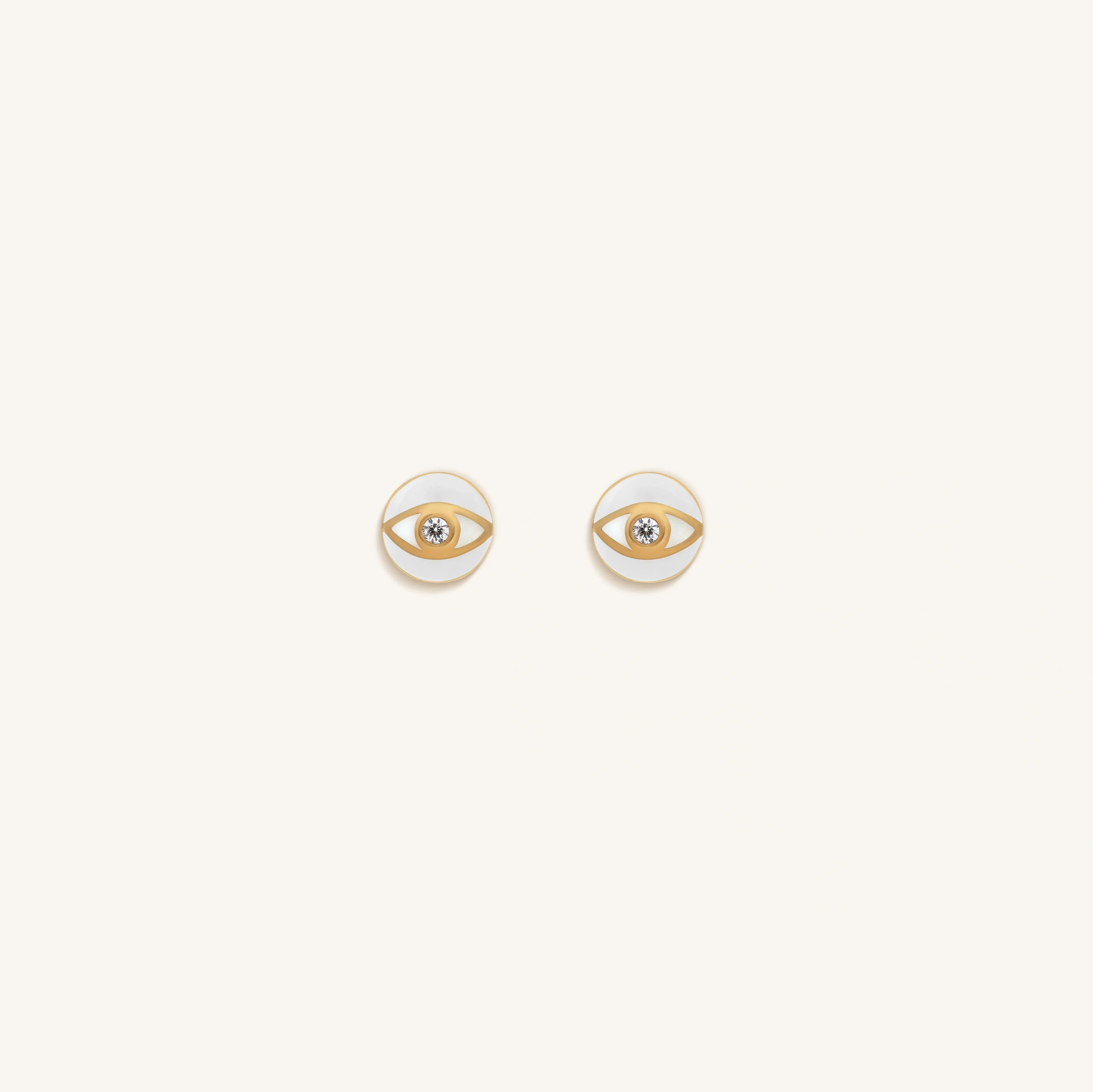 Bright Beginnings White Evil Eye Earrings