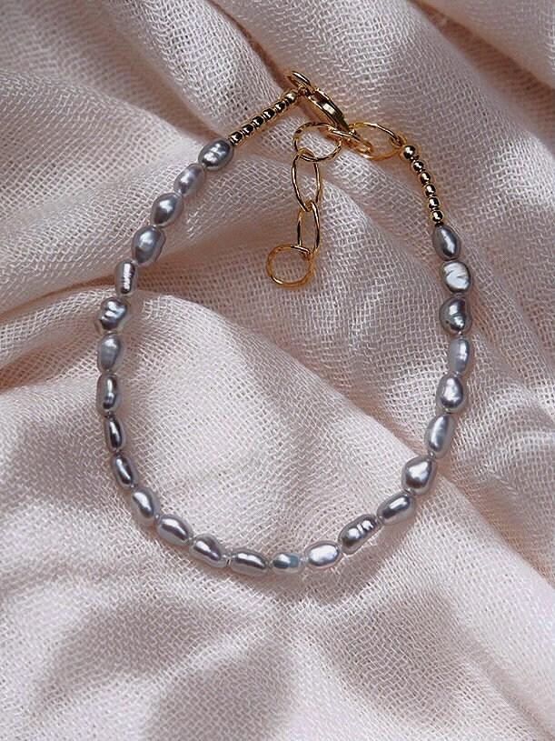 Dainty Gray Pearl Bracelet - Maile