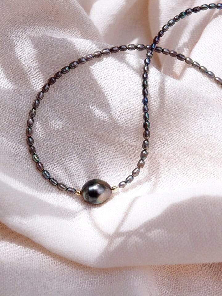 Genuine Tahitian Pearl Choker Necklace - Kaimalie