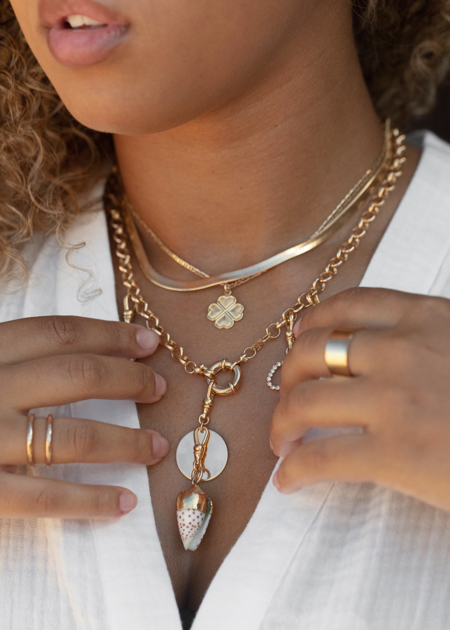 Gold Filled Herringbone Chain Necklace - Konani