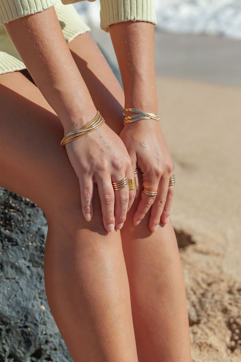 Gold Snake Herringbone Bracelet - Kūha'o