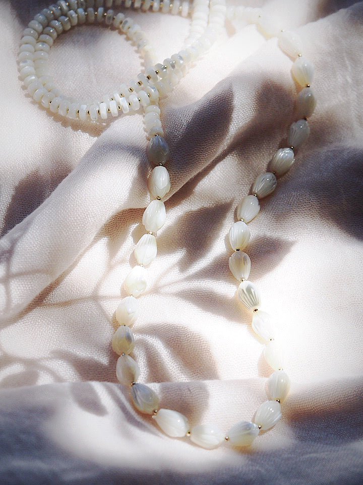 Long Mother of Pearl Pikake Necklace - Kēhau